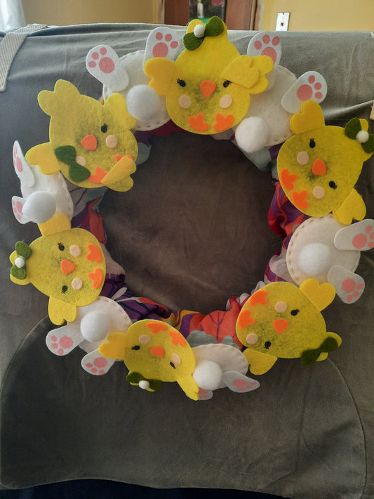 Peeps and Bunnies Wreath